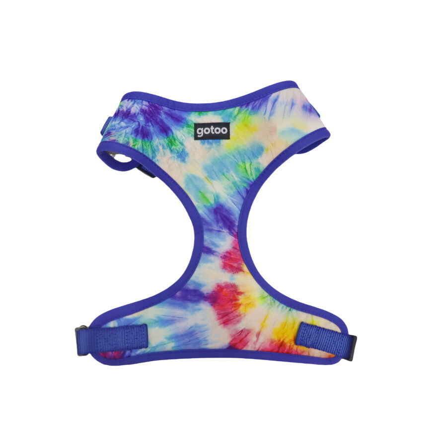 Gotoo Arnes ajustable estampado azul tie dye para perro, , large indicador imagen numero 1