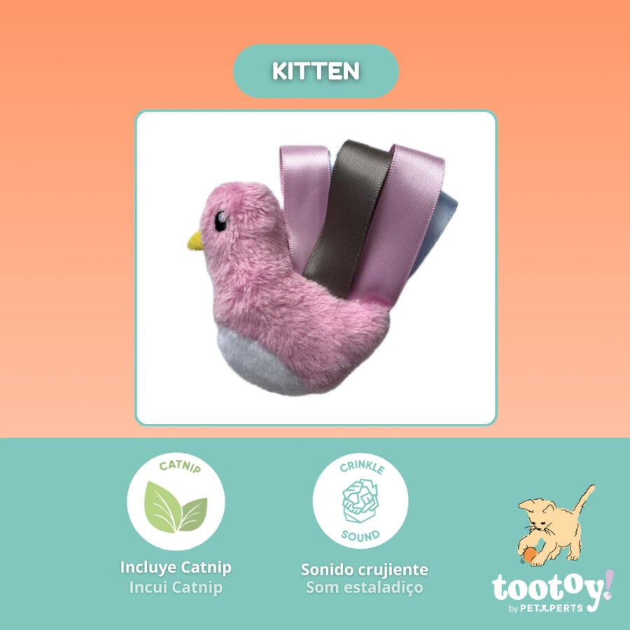 Tootoy! Peluche con Catnip P&aacute;jaro con Lazos para gatitos, , large indicador imagen numero 3