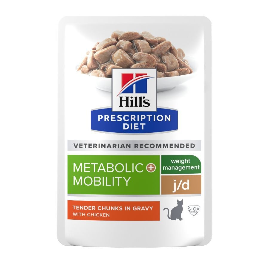 12 sobres x 85 g Hill's Prescription Diet Metabolic + Mobility Pollo Sobres para gatos - Multipack, , large Imagen numero 3