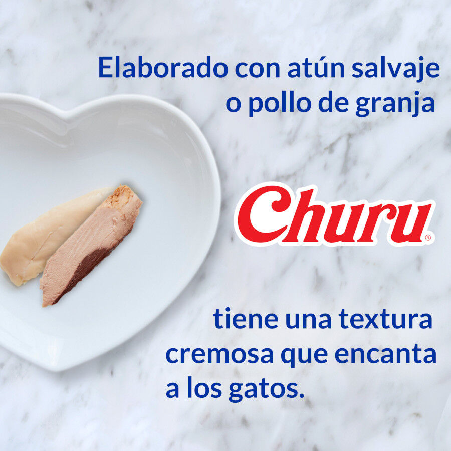 4 sobres x 14 g Churu Snack Cremoso de Pollo con Gambas para gatos, , large indicador imagen numero 5