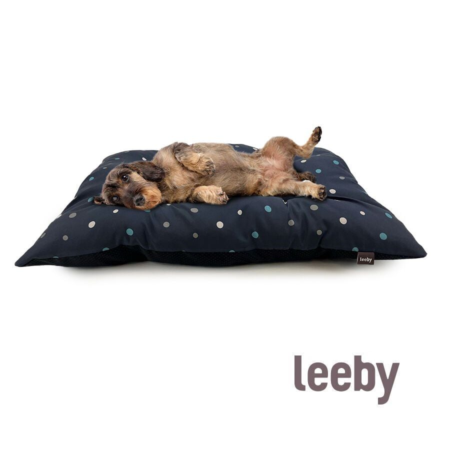Leeby Coj&iacute;n Acolchado Azul con Puntos para perros, , large Imagen numero 2
