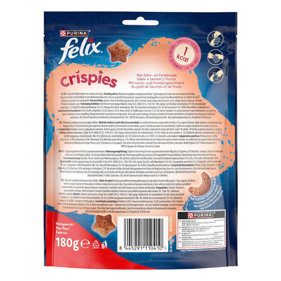 180 g Felix Crispies Bocaditos de Salm&oacute;n y Trucha Maxi para gatos, , large indicador imagen numero 4