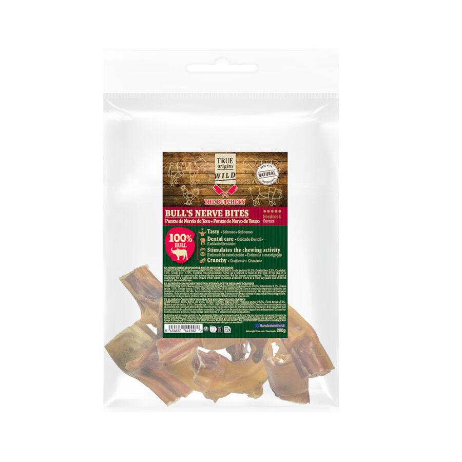 True Origins Wild Puntas Nervio Toro Snack para perros