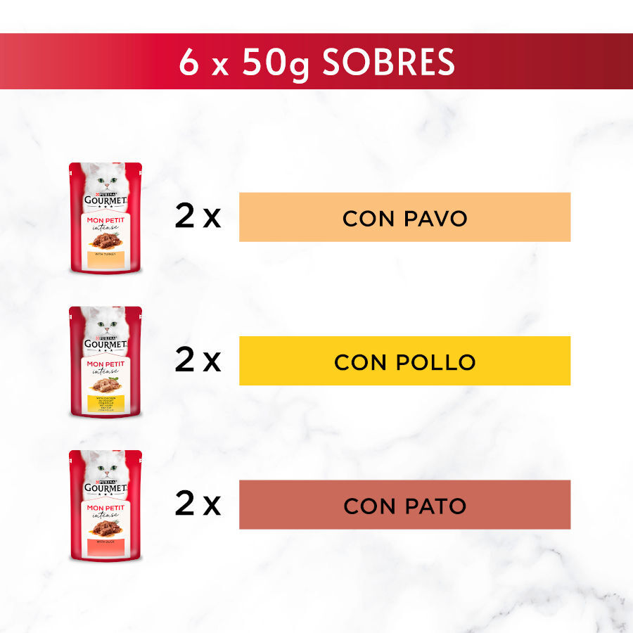 6 sobres x 50 g Gourmet Mon Petit Selecci&oacute;n Aves en salsa sobre para gatos, , large indicador imagen numero 5