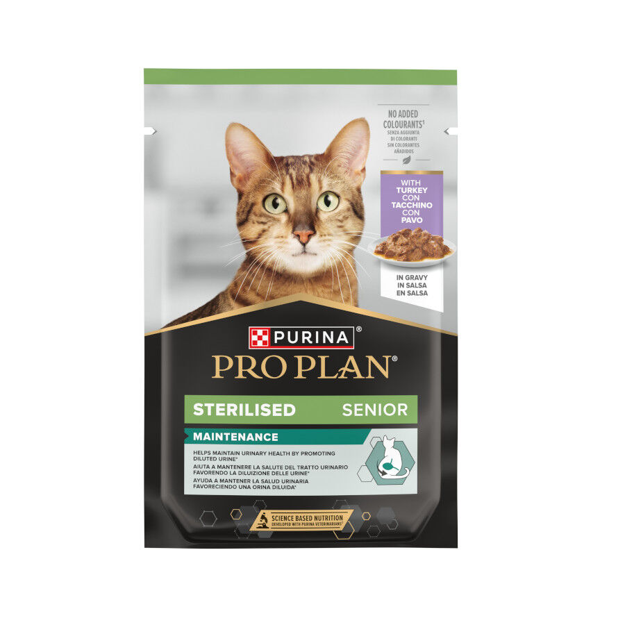Purina Pro Plan Esterilizado Lata en Salsa Pavo para gatos senior