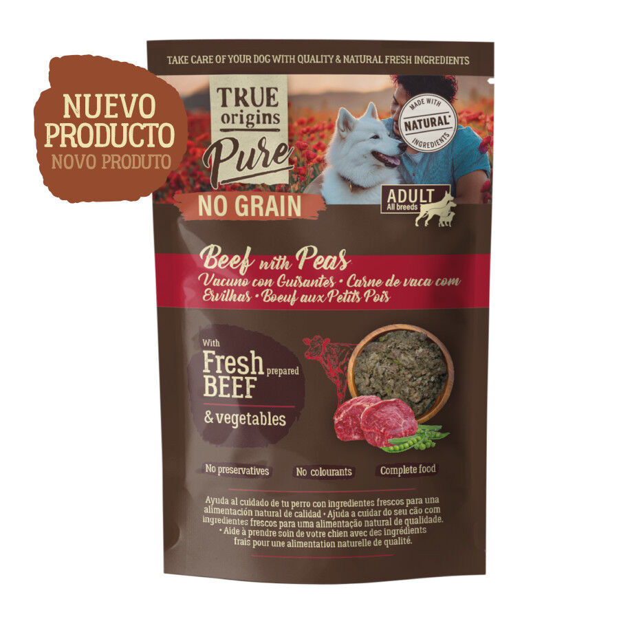 150 g True Origins Pure Vacuno con Guisantes sobre para Perros, , large indicador imagen numero 2