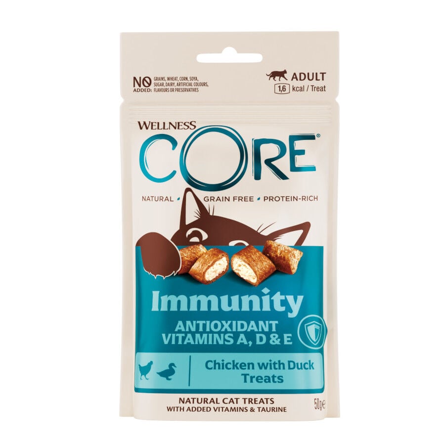 50 g Wellness Core Snacks Inmunitario Pollo y Pato para gatos, , large Imagen numero 1