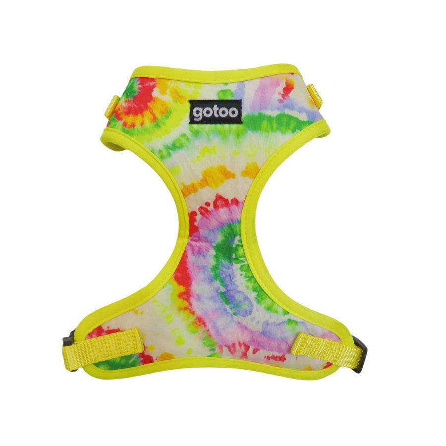 Gotoo Arnes ajustable estampado tie die amarillo para perro, , large indicador imagen numero 1