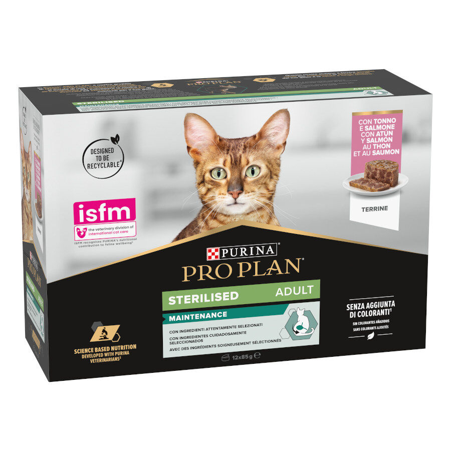 Pro Plan Adult Sterilised Maintenance Salm&oacute;n y At&uacute;n lata para gatos