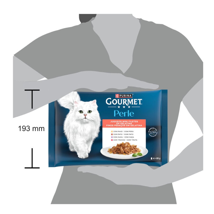 4 sobres x 85 g Gourmet Perle Filetes en gelatina sobre para gatos, , large indicador imagen numero 3