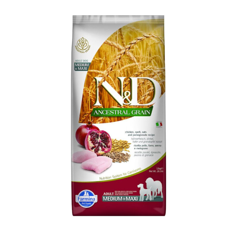 12 kg Farmina N&D Ancestral Grain Adulto Pollo y Granada pienso para perros, , large Imagen numero 1