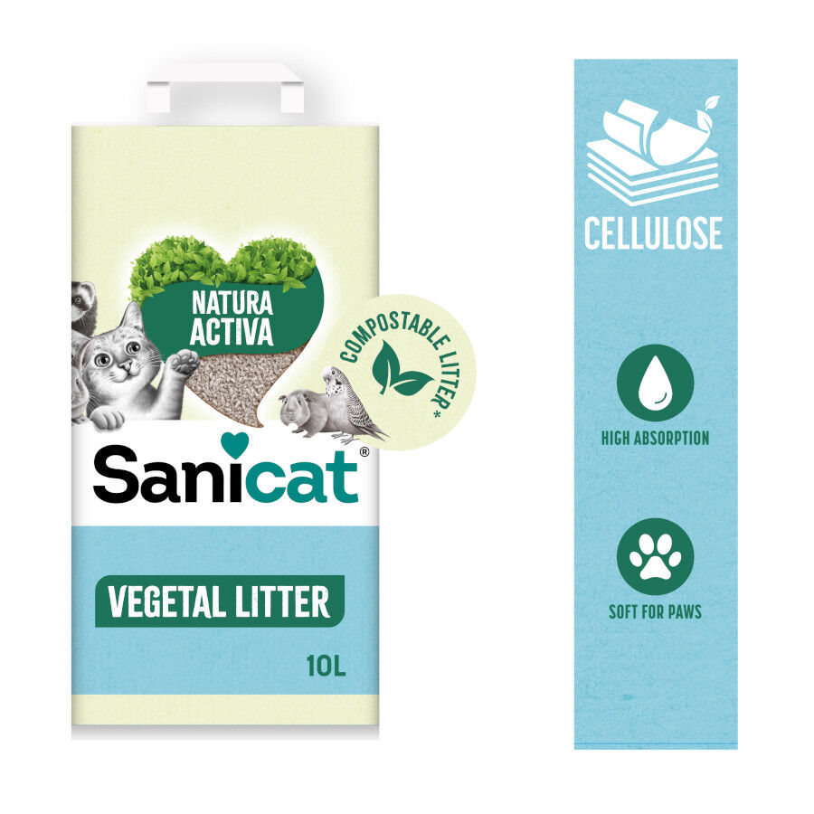 10 L Sanicat Recycled Cellulose Lecho Natural para gatos, , large indicador imagen numero 3