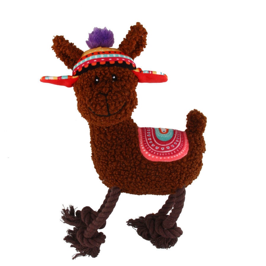Tootoy! Comfort Rope Legs Alpaca peluche con cuerda para perros, , large Imagen numero 1
