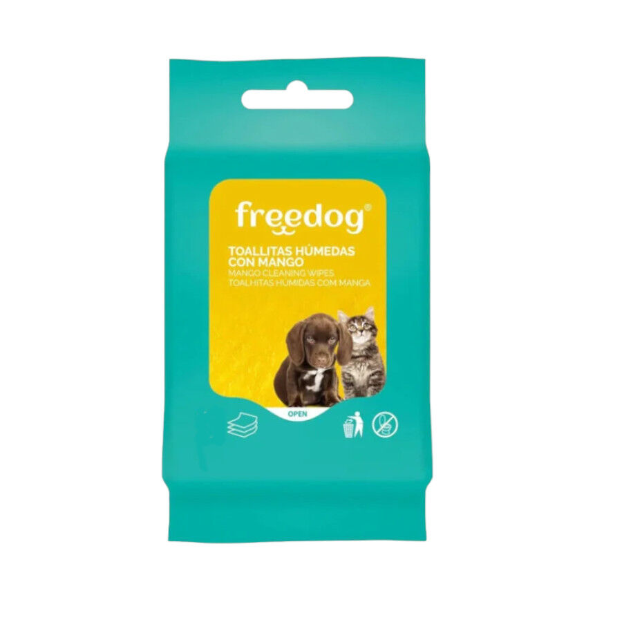 Freedog Toallitas H&uacute;medas con Mango para perros y gatos