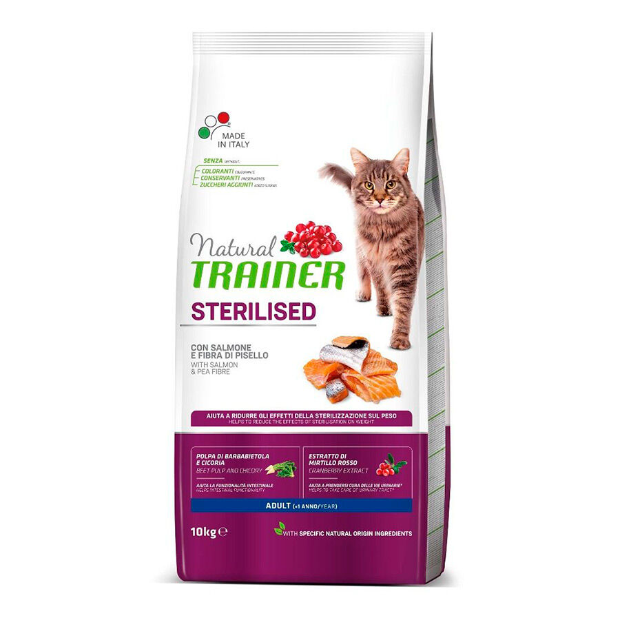 Natural Trainer Adult Sterilised Salm&oacute;n pienso para gatos