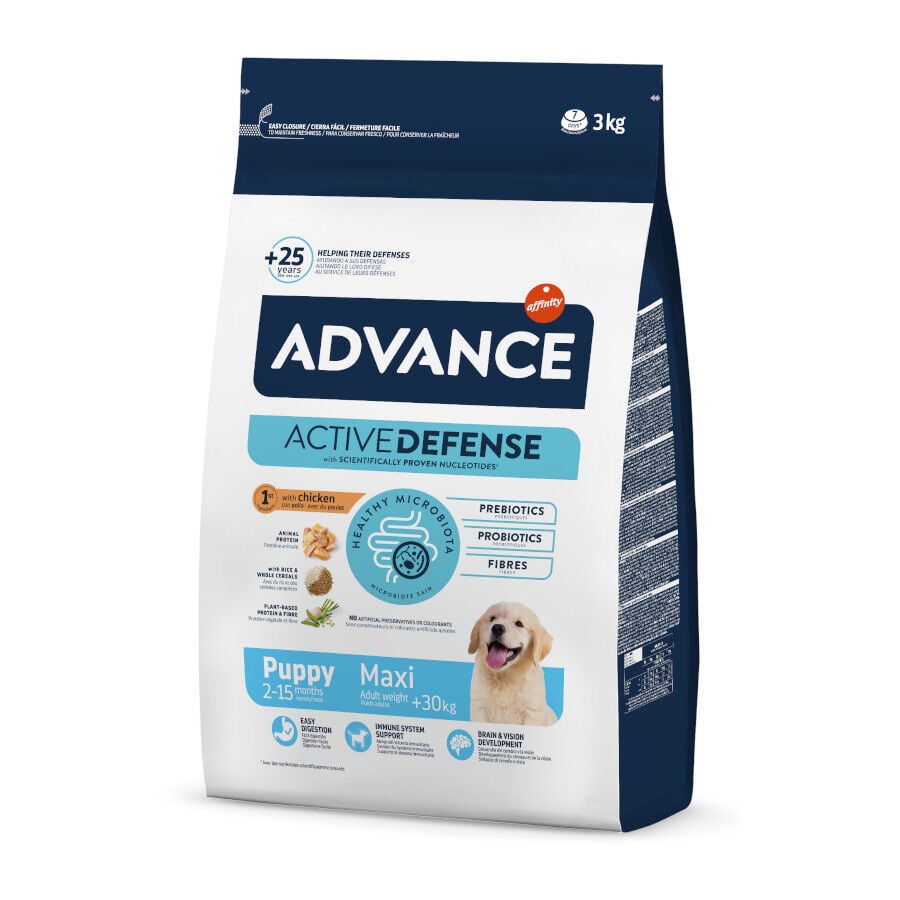 3 kg Advance Active Defense Maxi Puppy Pollo y Arroz pienso para perros, , large Imagen numero 1
