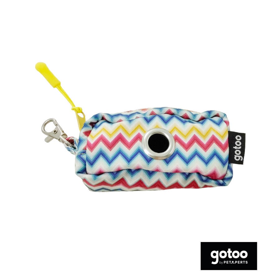 Gotoo Porta bolsas estampado rayas zig-zag para perros