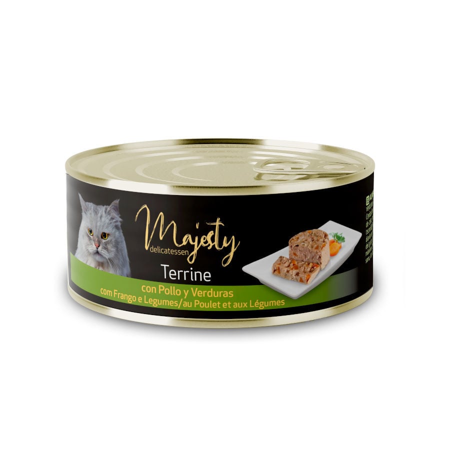 85 g Majesty Adult Terrine Pollo y Verduras lata para gatos, , large indicador imagen numero 1