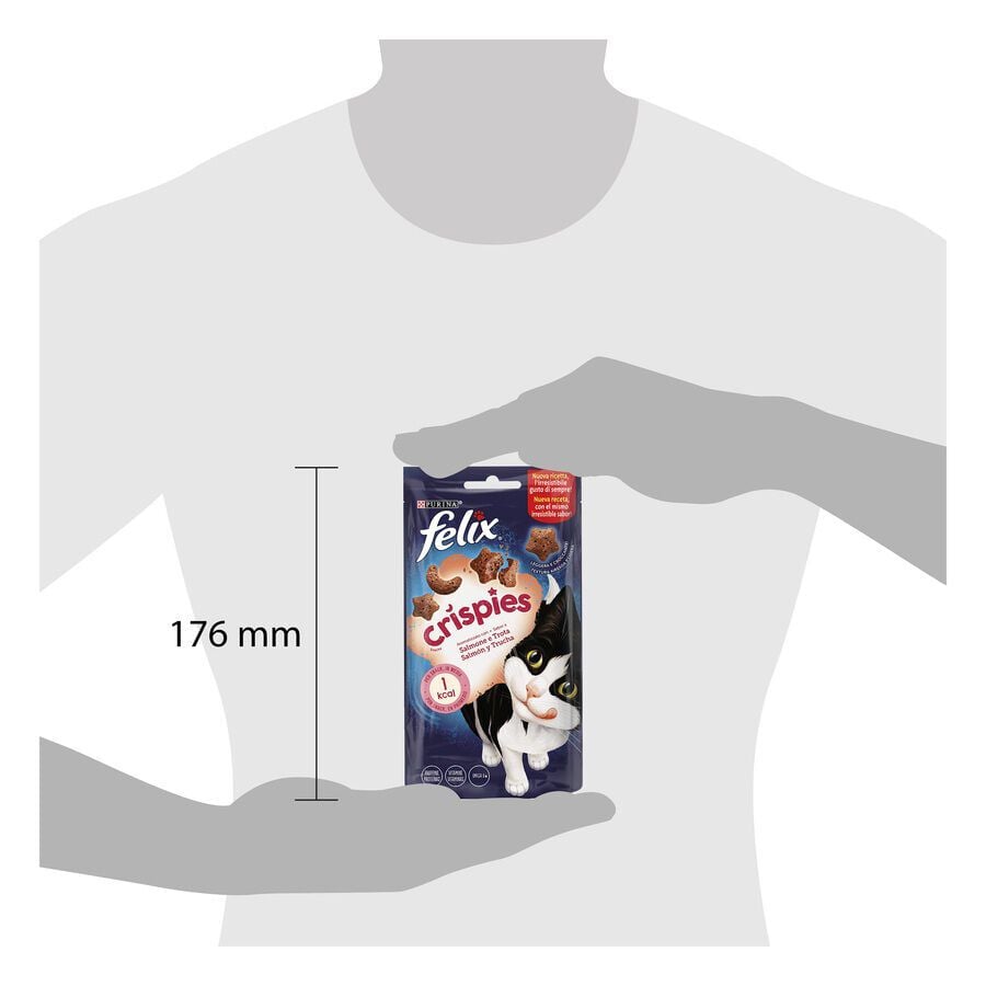 45 g Felix Crispies Salm&oacute;n y Trucha Bocaditos para gatos, , large indicador imagen numero 9