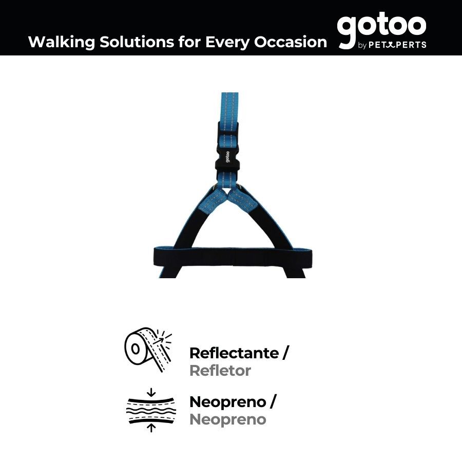 Gotoo Arn&eacute;s reflectante de neopreno azul para perros, , large indicador imagen numero 4