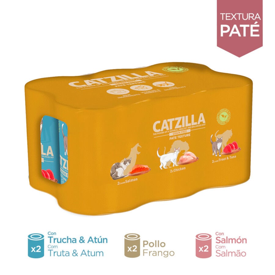 6 latas x 400 g Catzilla Adult Grain Pat&eacute; latas para gatos, , large indicador imagen numero 2