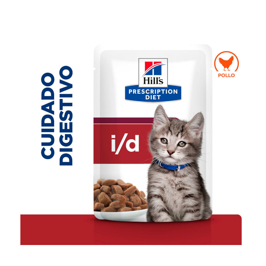 12 latas x 85 g Hill's Prescription Diet I/D Digestive Care Kitten Lata Pollo para gatos, , large indicador imagen numero 2