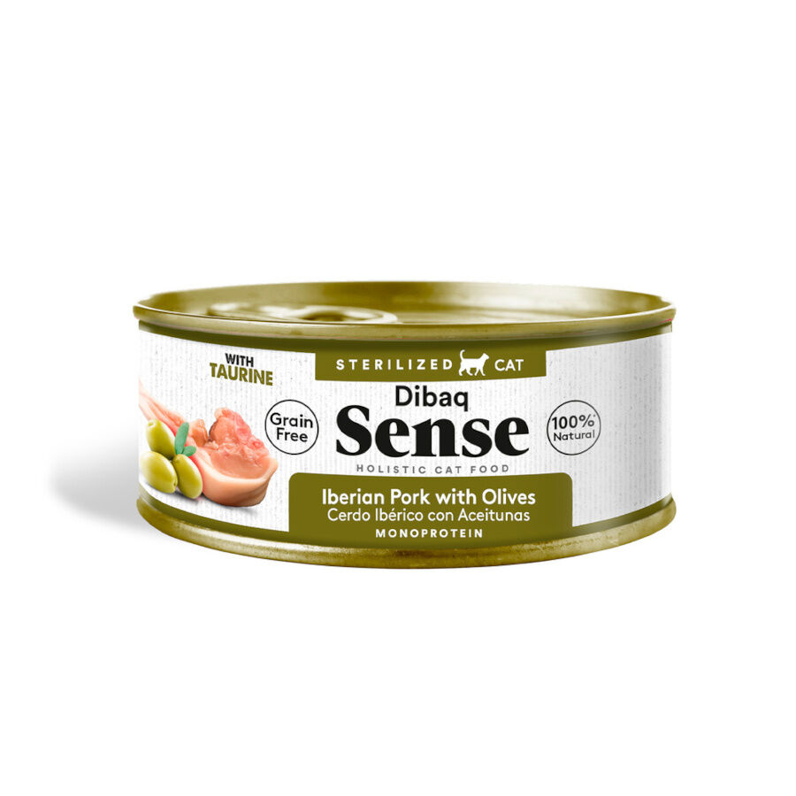 70 g Dibaq Sense Sterilized Gain Free Cerdo Ib&eacute;rico con Aceitunas lata para gatos, , large Imagen numero 1