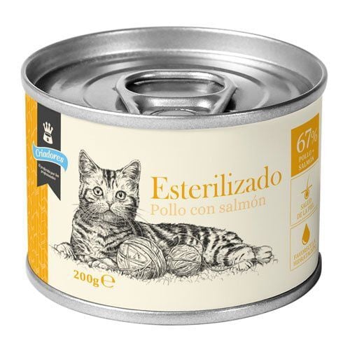 Criadores Esterilizado Pat&eacute; Pollo y Salm&oacute;n lata para gatos