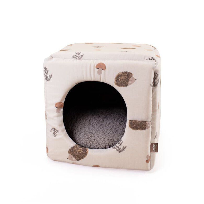 Leeby Cama Cueva Estampado de Erizos para gatos, , large indicador imagen numero 1