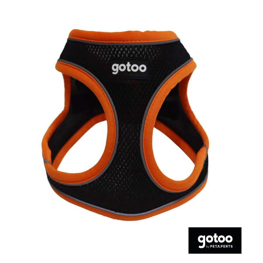 Gotoo Arn&eacute;s ajustable de malla  naranja/negro para perros