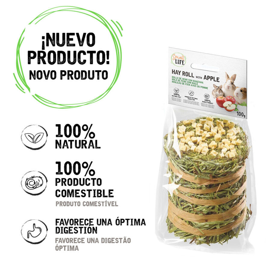 100 g Small Life Rollo de Heno con Manzana Snack para roedores y conejos, , large indicador imagen numero 3