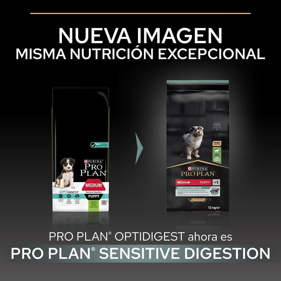 12 kg Pro Plan Puppy  Medium Digesti&oacute;n Cordero pienso para perros, , large indicador imagen numero 2