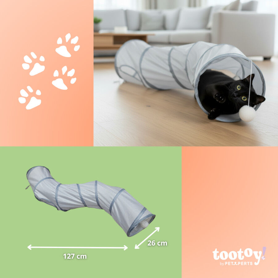 Tootoy! Tunel de Tela con Juguete para gatos, , large indicador imagen numero 4