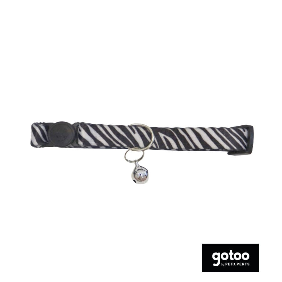 Gotoo Collar con cascabel de zebra para gatos, , large indicador imagen numero 2