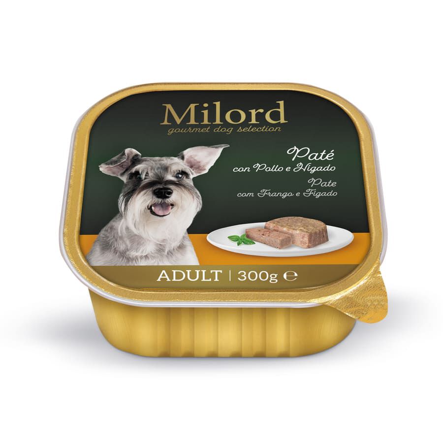 300 g Milord Adult Pollo e H&iacute;gado en Pat&eacute; tarrina para perros, , large Imagen numero 1
