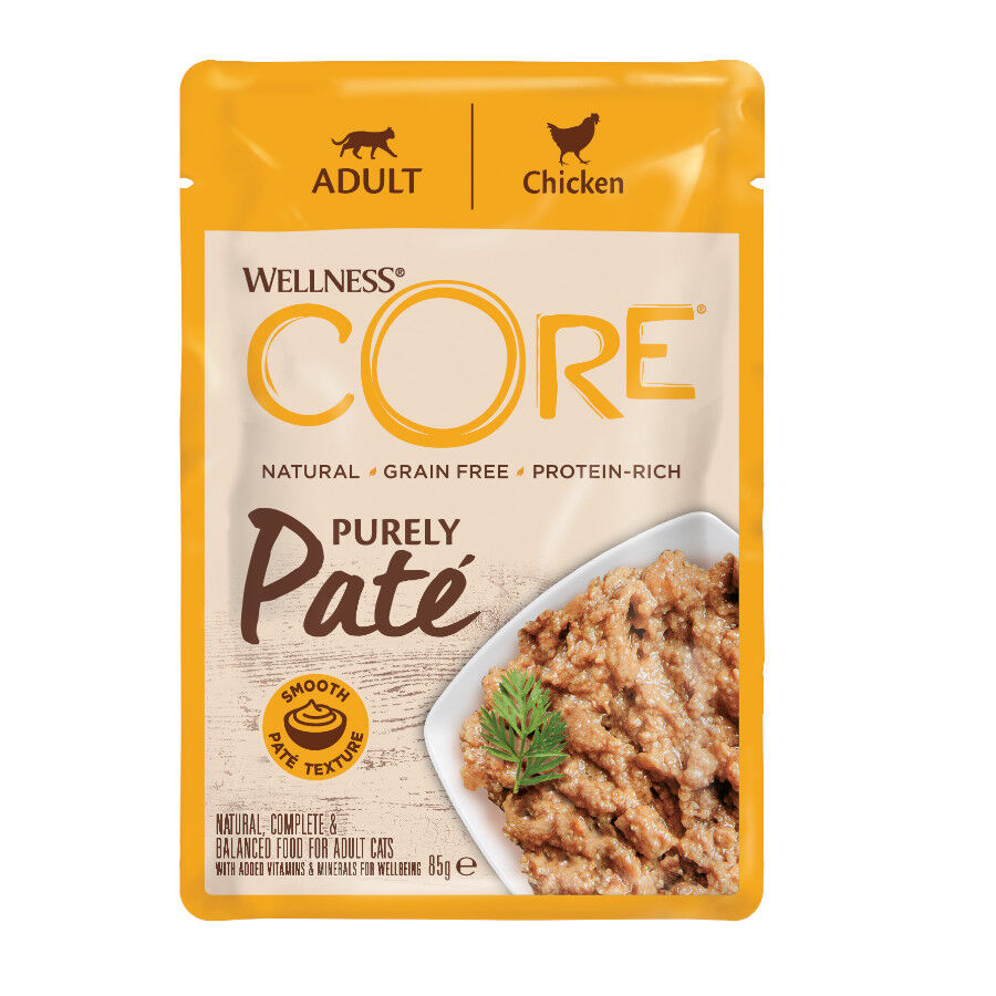 85 g Wellness Core Adult Purely Pollo en Pat&eacute; Sobre para gatos, , large indicador imagen numero 1