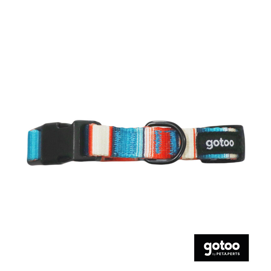 Gotoo Collar estampado rayas multicolor para perros