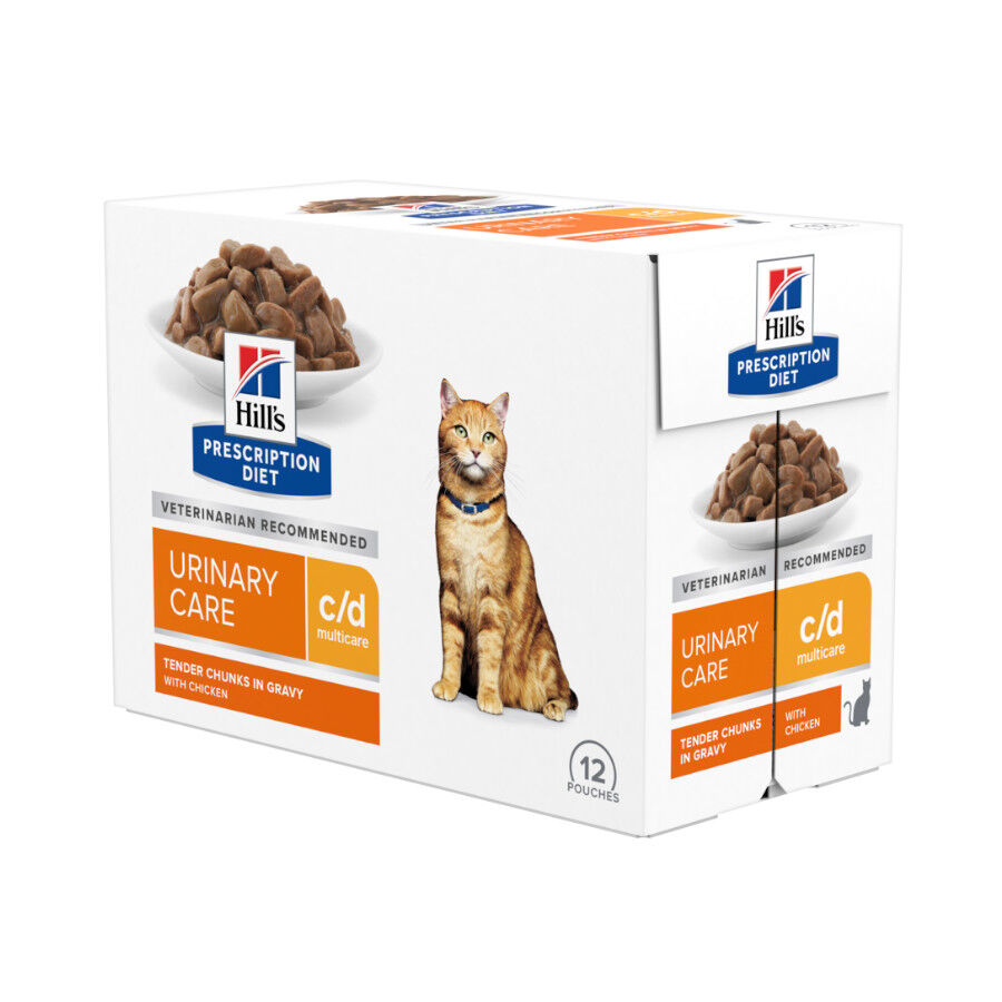 12 sobres x 85 g Hill's Prescription Diet Urinary Care c/d Pollo sobre para gatos, , large indicador imagen numero 1