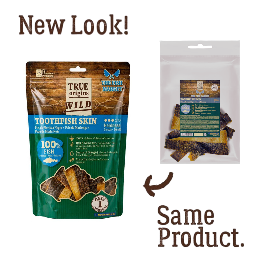 True Origins Piel Merluza Negra Snack para perros