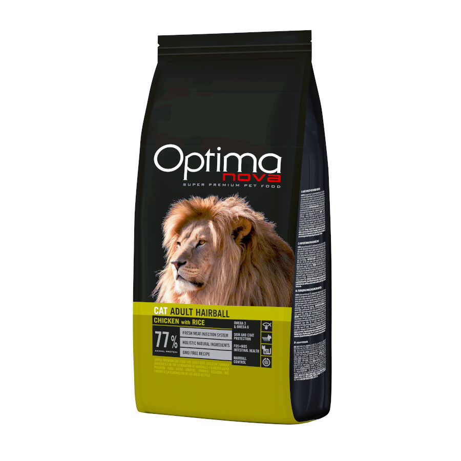 6 kg Optima Nova Hairball Pollo y Arroz pienso para gatos, , large Imagen numero 1