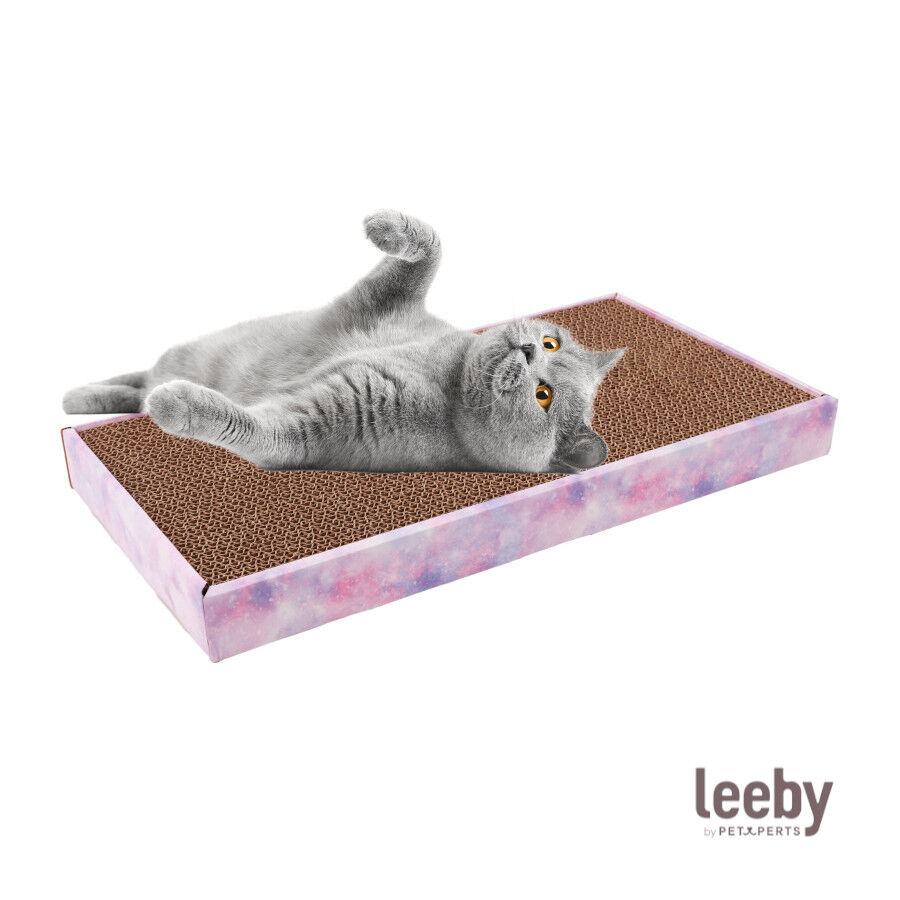 Leeby Fitz tabla rascador de cart&oacute;n rosa para gatos, , large indicador imagen numero 2