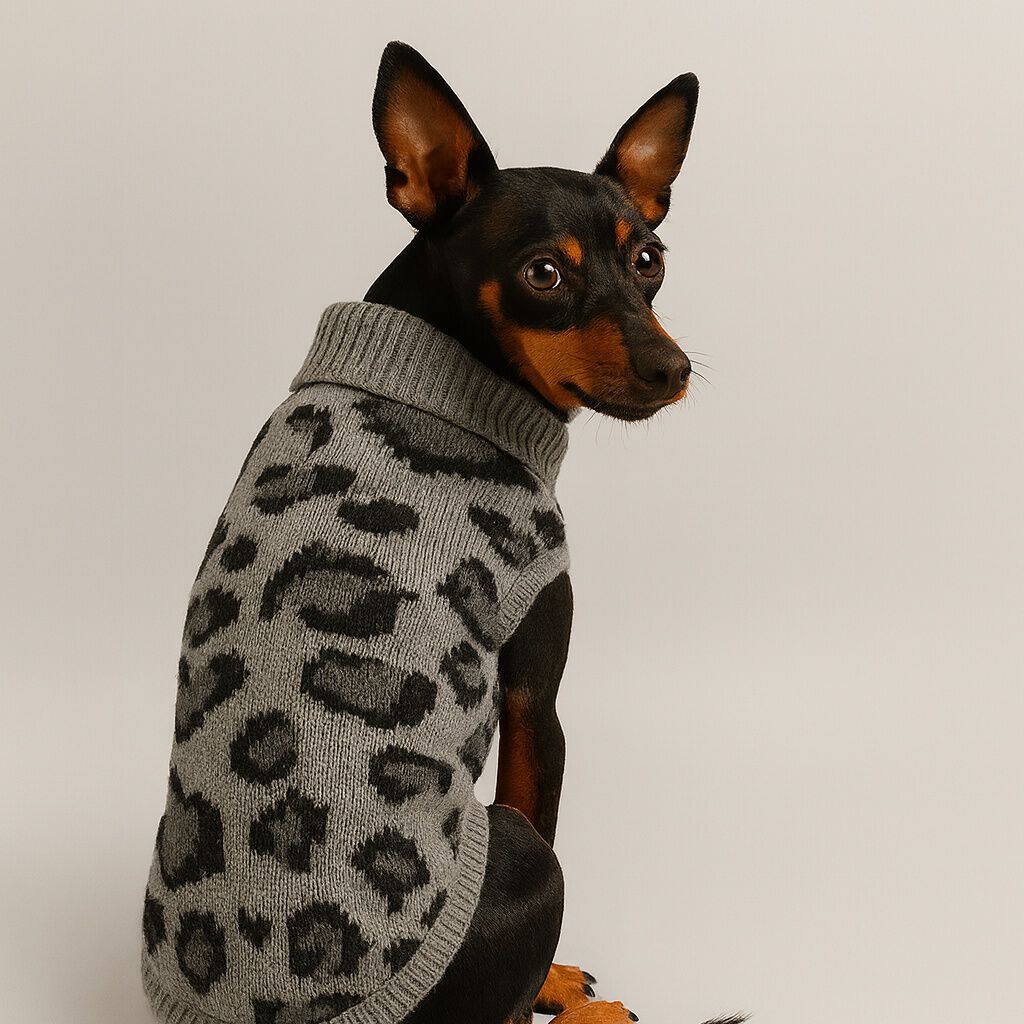 Nayeco Abrigo Leopard Jacquard Gris para perros, , large indicador imagen numero 1