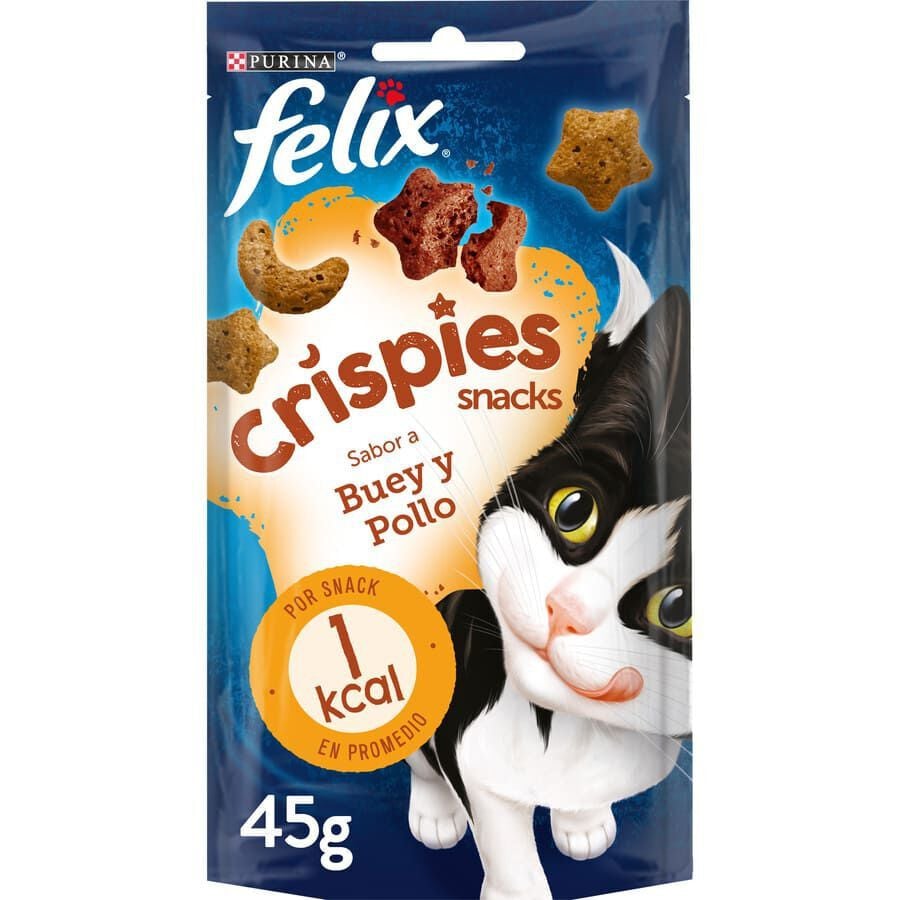 45 g Felix Crispies Buey y Pollo Bocaditos para gatos, , large indicador imagen numero 1