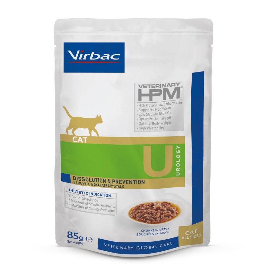 12 sobres x 85 g Virbac HPM Urology Dissolution & Prevention Sobre en Salsa para gatos, , large Imagen numero 2