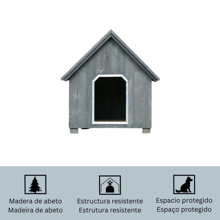 TK-Pet Alpine Caseta de Madera Gris para perros, , large indicador imagen numero 4