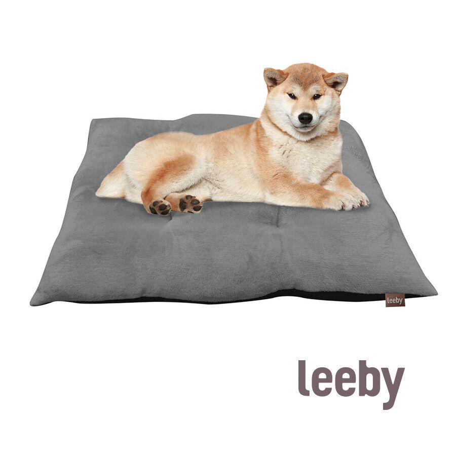Leeby Coj&iacute;n Acolchado de Terciopelo Gris para perros, , large indicador imagen numero 2