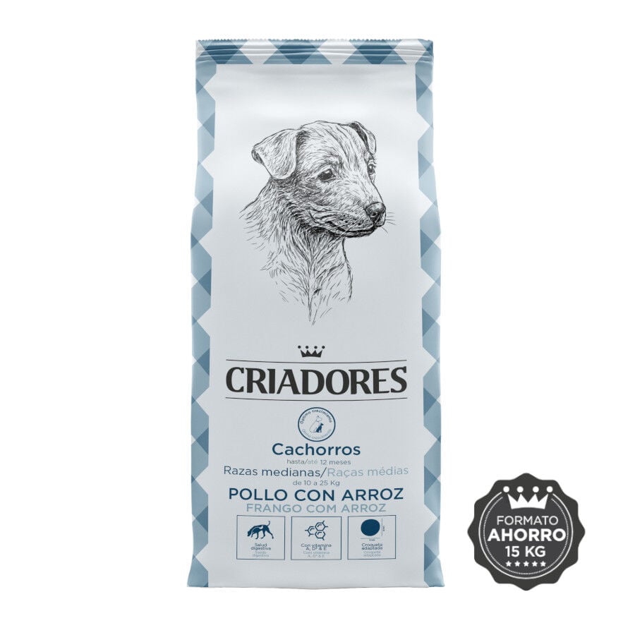 15 kg Criadores Pollo y Arroz pienso para cachorros de razas medianas, , large indicador imagen numero 2