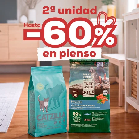 Hasta -60% en la 2ª unidad en selección de pienso