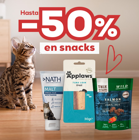 Hasta -50% en selección de snacks para gato