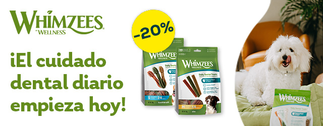 Whimzees: -20% en la selección de snacks para perro